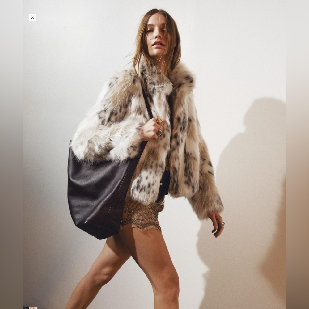 Zara ZW COLLECTION FAUX FUR JACKET - Picture 5 of 9